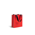 Bolsa de papel premium en acabado mate con asas de tela resistente 4kg color rojo vista 2