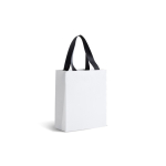 Bolsa de papel premium en acabado mate con asas de tela resistente 4kg color blanco vista 1