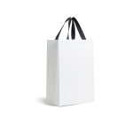 Bolsa de papel premium en acabado mate con asas de tela resistente 7kg color blanco vista 1