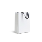 Bolsa de papel premium en acabado mate con asas de tela resistente 7kg color blanco vista 2