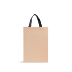 Bolsa de papel premium en acabado mate con asas de tela resistente 7kg color beige