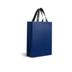 Bolsa de papel premium en acabado mate con asas de tela resistente 7kg color azul marino vista 1