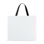 Bolsa de papel premium mate con fuelle y asas de tela resistente 9kg color blanco