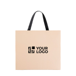 Bolsa de papel premium mate con fuelle y asas de tela resistente 9kg vista de impresión