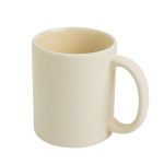 Taza de cerámica mate para sublimación con interior brillante 325ml color beige vista 1