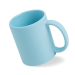 Taza de cerámica mate para sublimación con interior brillante 325ml color azul claro vista 2