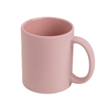Taza de cerámica mate para sublimación con interior brillante 325ml color rosa claro vista 1