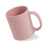 Taza de cerámica mate para sublimación con interior brillante 325ml color rosa claro vista 2