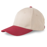 Gorra deportiva bicolor estructurada en 6 paneles de algodón 250 g/m2 color burdeos vista 2