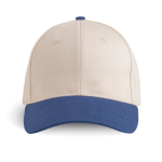 Gorra deportiva bicolor estructurada en 6 paneles de algodón 250 g/m2 color azul marino