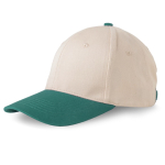 Gorra deportiva bicolor estructurada en 6 paneles de algodón 250 g/m2 color verde oscuro vista 2