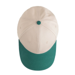 Gorra deportiva bicolor estructurada en 6 paneles de algodón 250 g/m2 color verde oscuro vista 3