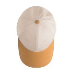 Gorra deportiva bicolor estructurada en 6 paneles de algodón 250 g/m2 color marrón claro vista 3