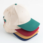 Gorra deportiva bicolor estructurada en 6 paneles de algodón 250 g/m2