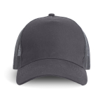 Gorra trucker de 5 paneles con cierre snapback y visera curva 250 g/m2 color gris oscuro
