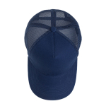 Gorra trucker de 5 paneles con cierre snapback y visera curva 250 g/m2 color azul marino vista 3