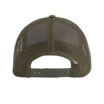 Gorra trucker de 5 paneles con cierre snapback y visera curva 250 g/m2 color verde oliva vista detalle 2