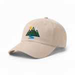 Gorra de béisbol estilo dad hat 6 paneles en algodón 250 g/m2 vista con logo impreso