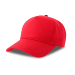 Gorra de béisbol estructurada con 5 paneles con cierre de velcro color rojo