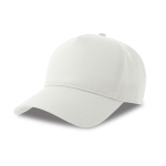 Gorra de béisbol estructurada con 5 paneles con cierre de velcro color blanco