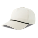 Gorra béisbol 5 paneles con cordón contraste y cierre snapback color blanco