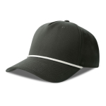 Gorra béisbol 5 paneles con cordón contraste y cierre snapback color gris oscuro