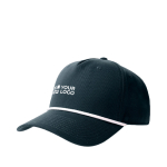 Gorra béisbol 5 paneles con cordón contraste y cierre snapback vista de impresión