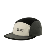 Gorra camper de 5 paneles no estructurada con visera flexible ReTraze® vista de impresión