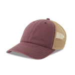 Gorra trucker de 6 paneles con malla transpirable y cierre de velcro color burdeos