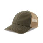 Gorra trucker de 6 paneles con malla transpirable y cierre de velcro color verde oliva
