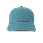 Gorra de béisbol denim ecológica de 5 paneles con cierre hebilla color azul grisáceo vista 1