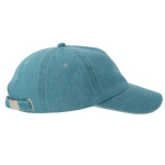Gorra de béisbol denim ecológica de 5 paneles con cierre hebilla color azul grisáceo vista 2