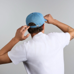 Gorra de béisbol denim ecológica de 5 paneles con cierre hebilla vista 3