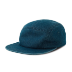 Gorra estilo camper de 5 paneles no estructurada con visera plana color azul vaquero
