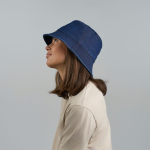 Sombrero tipo panamá en denim de algodón reciclado teñido con DyStar®