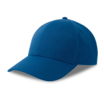 Gorra de béisbol con poliéster ecológico, 6 paneles y cierre de velcro color azul real