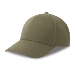 Gorra de béisbol con poliéster ecológico, 6 paneles y cierre de velcro color verde oliva