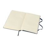 Libreta de formato grande con cierre elástico Moleskine hojas a rayas color azul tercera vista