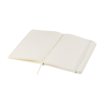 Libreta de formato grande con cierre elástico Moleskine hojas a rayas color blanco tercera vista