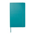 Libreta de formato grande con cierre elástico Moleskine hojas a rayas color azul pastel segunda vista frontal