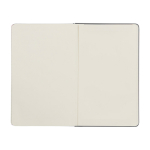 Libreta de formato grande con cierre elástico Moleskine hojas a rayas color azul grisáceo tercera vista trasera