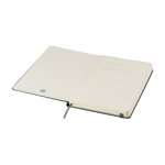 Libreta de formato grande con cierre elástico Moleskine hojas a rayas color azul grisáceo tercera vista