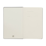 Libreta de formato grande con cierre elástico Moleskine hojas a rayas color azul grisáceo tercera vista frontal