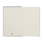 Libreta de formato grande con cierre elástico Moleskine hojas a rayas color azul ultramarino tercera vista frontal