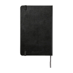 Libreta de tapa dura mediana Moleskine Classic hojas a rayas color negro segunda vista trasera