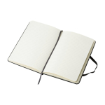 Libreta de tapa dura mediana Moleskine Classic hojas a rayas color negro cuarta vista