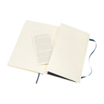 Libreta con nota ”en caso de pérdida” Moleskine Classic hojas a rayas color azul tercera vista trasera