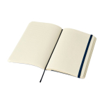 Libreta con nota ”en caso de pérdida” Moleskine Classic hojas a rayas color azul cuarta vista