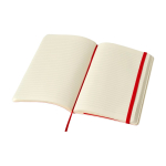 Libreta con nota ”en caso de pérdida” Moleskine Classic hojas a rayas color rojo oscuro cuarta vista