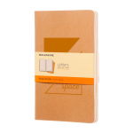 Cuaderno tapa cartón y bolsillo interno Moleskine Cahier hojas a rayas color marrón vista impresión serigrafía